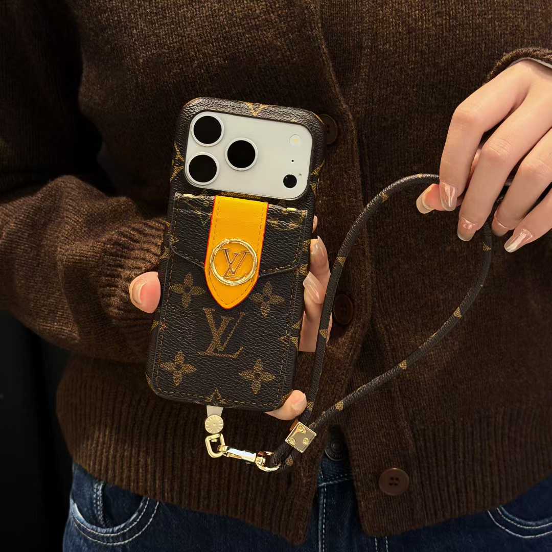 New card holder with carrying strap phone case