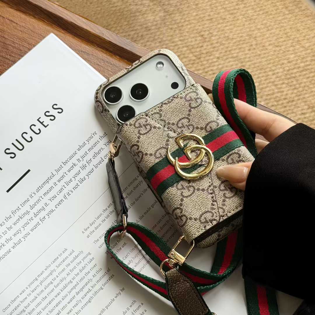 New card holder with carrying strap phone case