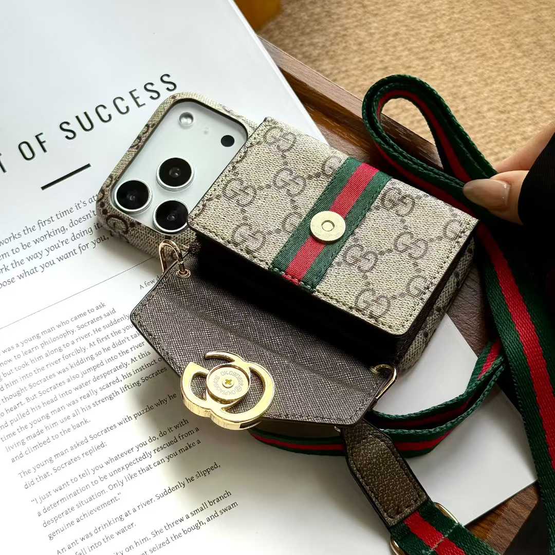 New card holder with carrying strap phone case