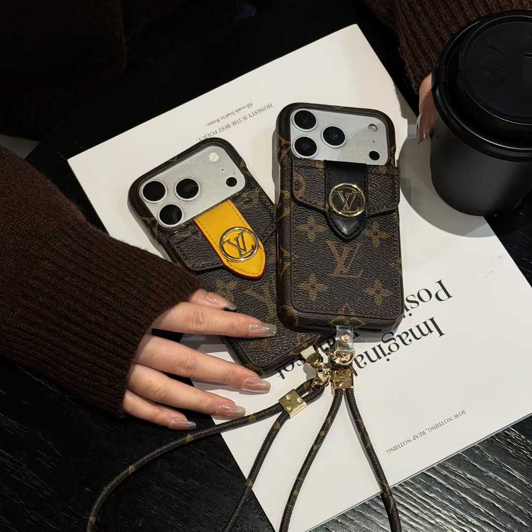 New card holder with carrying strap phone case