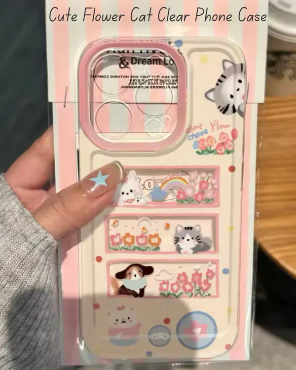 Cute Flower Cat Clear